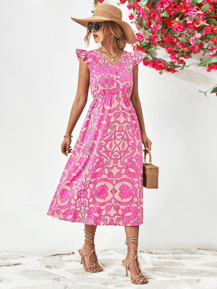 Women's Short Summer Midi Dress - Celeste