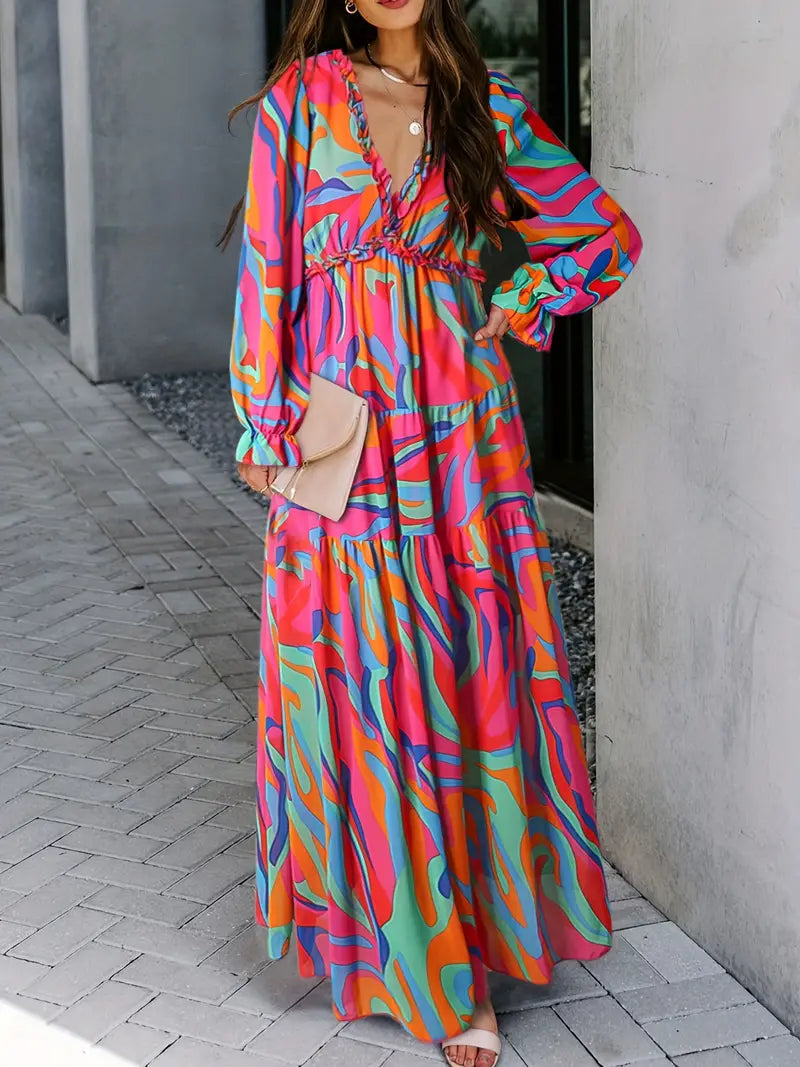 Women's Summer Long Sleeve Maxi Dress - Quinn