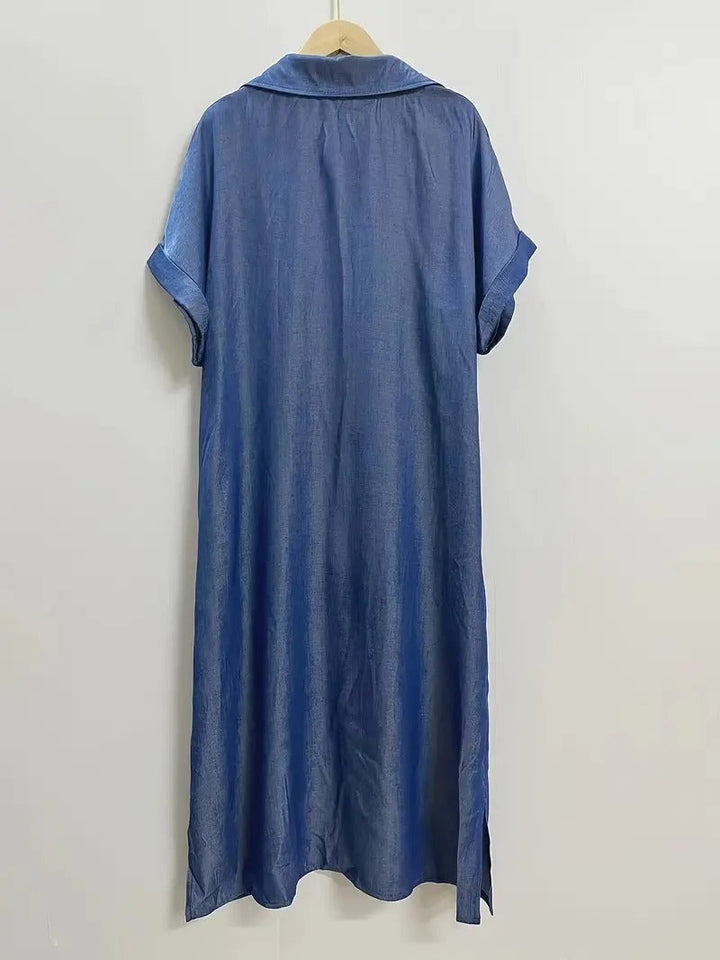 Women’s Summer Denim Midi Dress - Lina