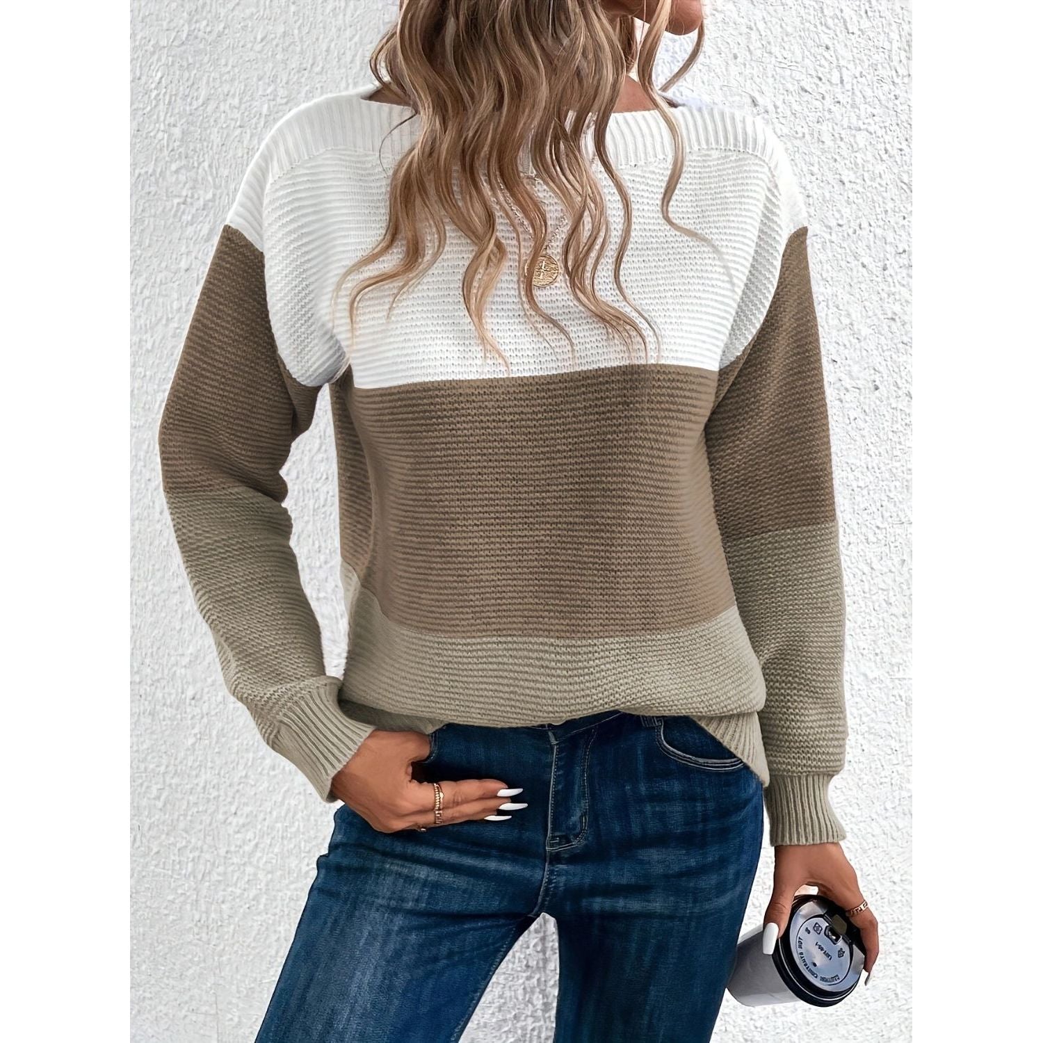 Variant image for Women’s Boat Neck Autumn Sweater Comfortable Cotton Design - Sigridur-16
