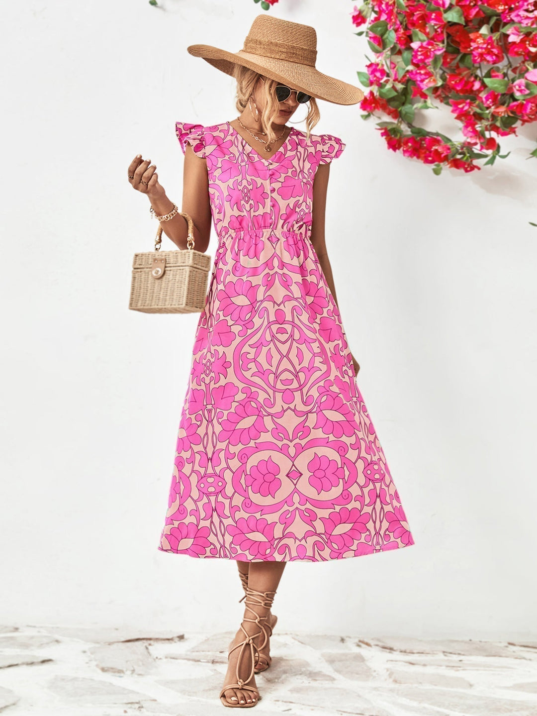 Women's Short Summer Midi Dress - Celeste