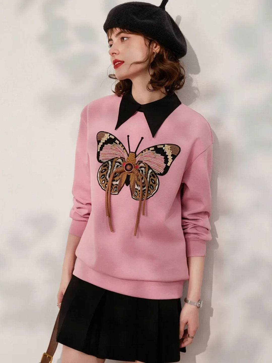 Women’s Butterfly Embroidered Jumper - Emma