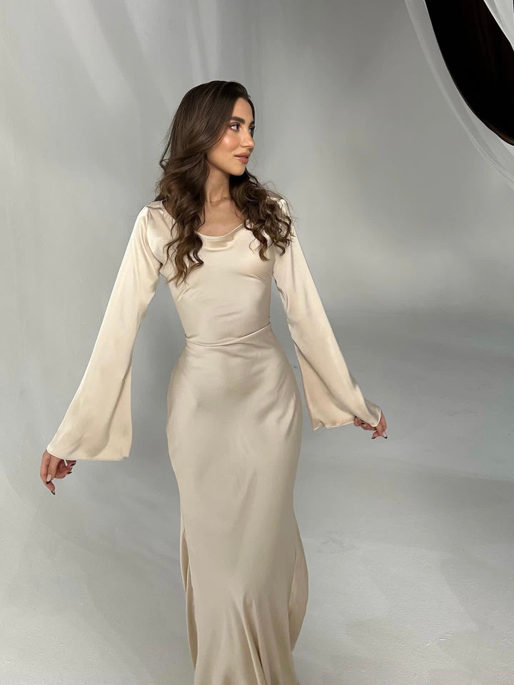 Women’s Elegant Long Sleeve Maxi Dress - Drayne