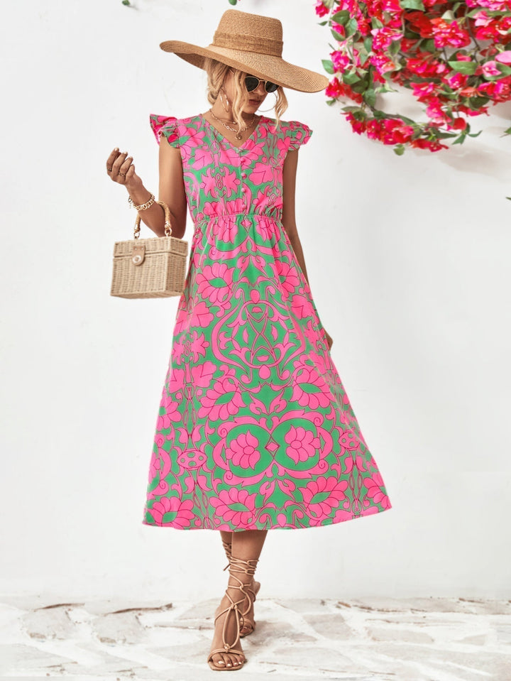 Women's Short Summer Midi Dress - Celeste