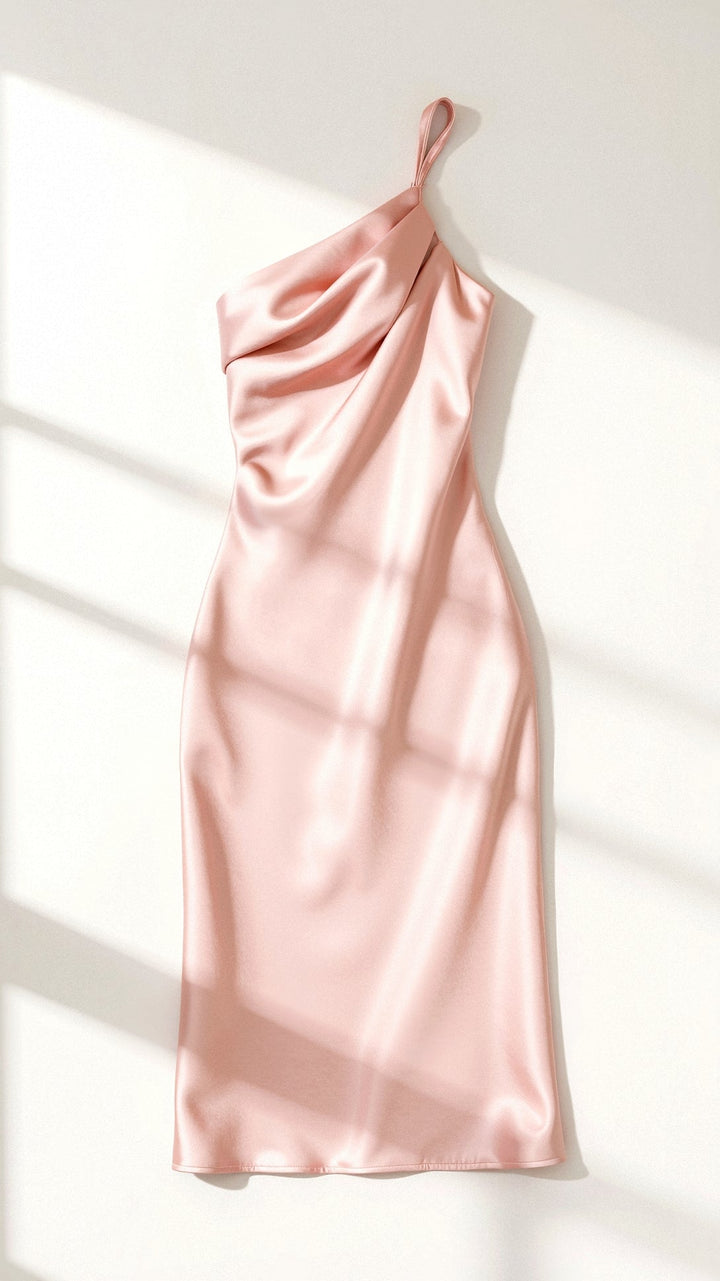 Variant image for Women’s One Shoulder Midi Dress Elegant Pleated Design - Louise-9