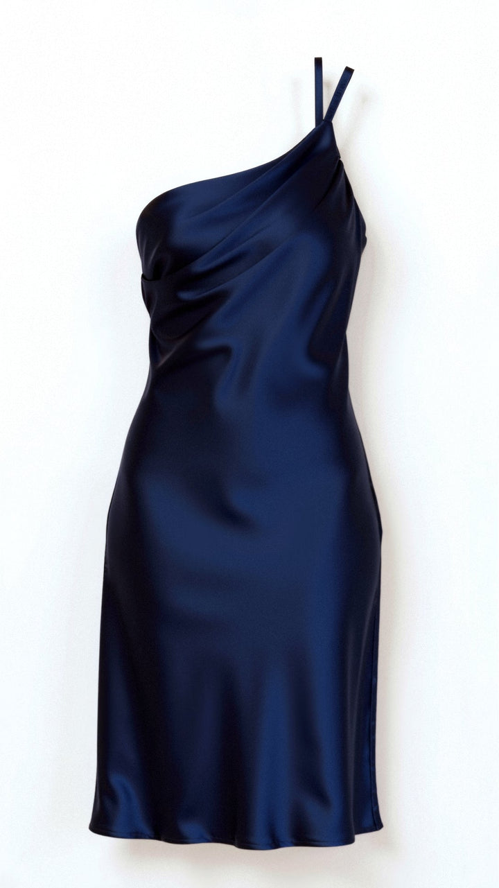Variant image for Women’s One Shoulder Midi Dress Elegant Pleated Design - Louise-13