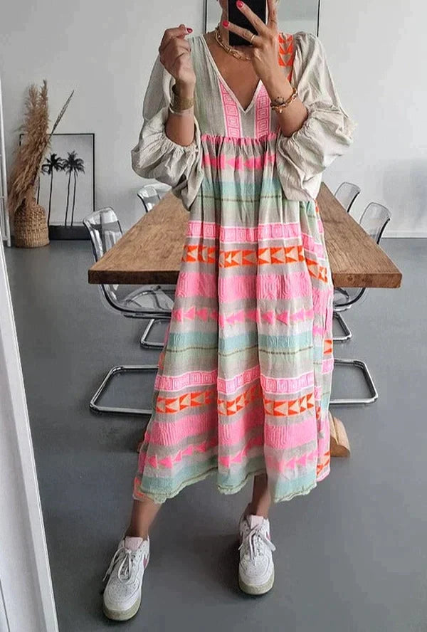 Women’s Casual Boho Summer Maxi Dress - Hermine