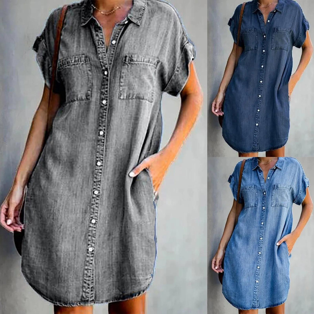 Denim Shirt Dress - Fiona