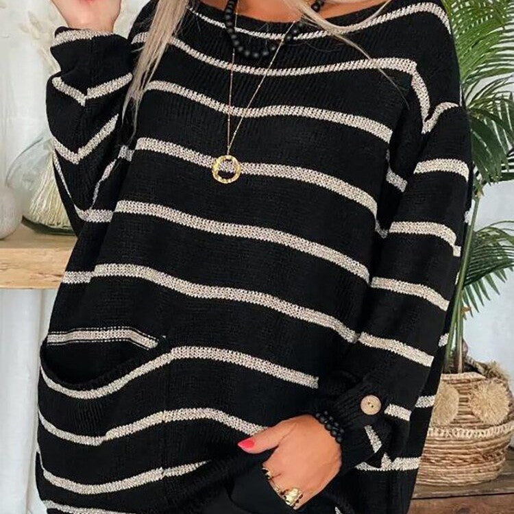 Women’s Striped Long Sleeve Sweater - Anita