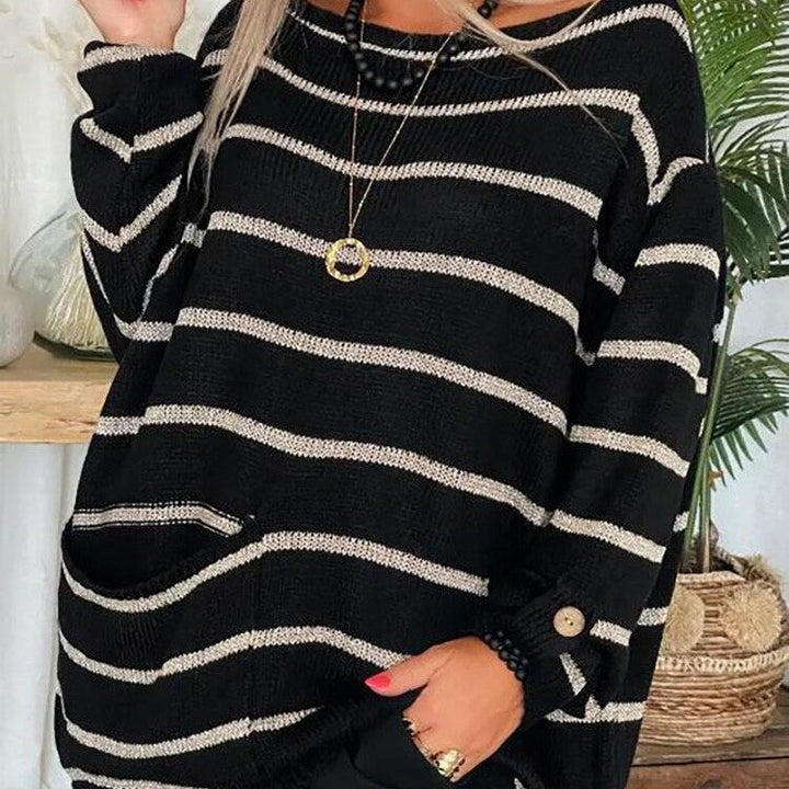 Women’s Striped Long Sleeve Sweater - Anita