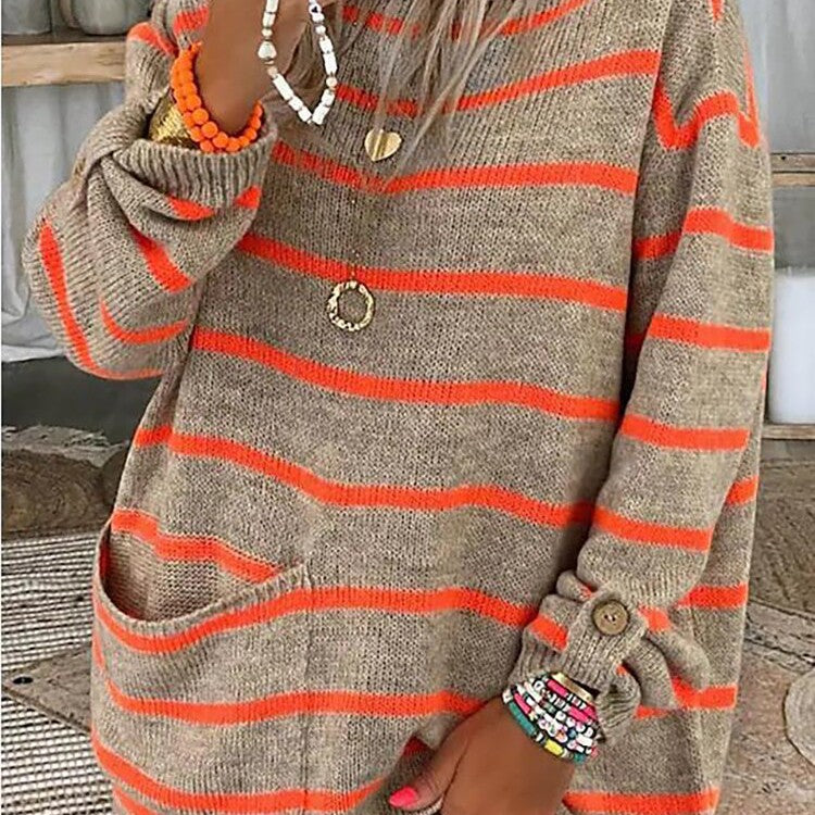 Women’s Striped Long Sleeve Sweater - Anita