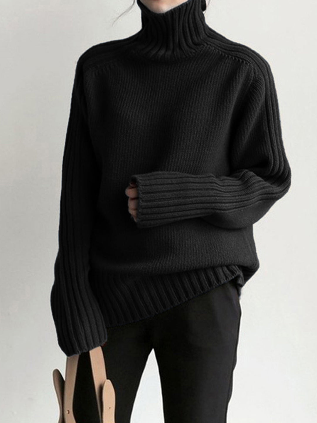 Women’s Chic High Collar Sweater - Solveige