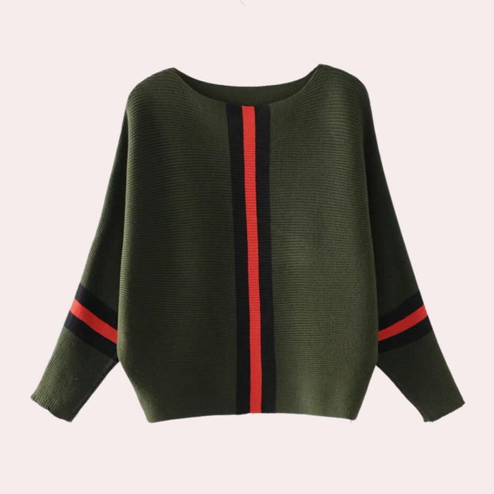 Women’s Cozy Vertical Striped Sweater - Karine