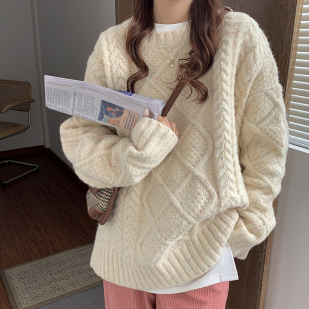 Women's Oversized Chunky Knit Jumper - Magnolia