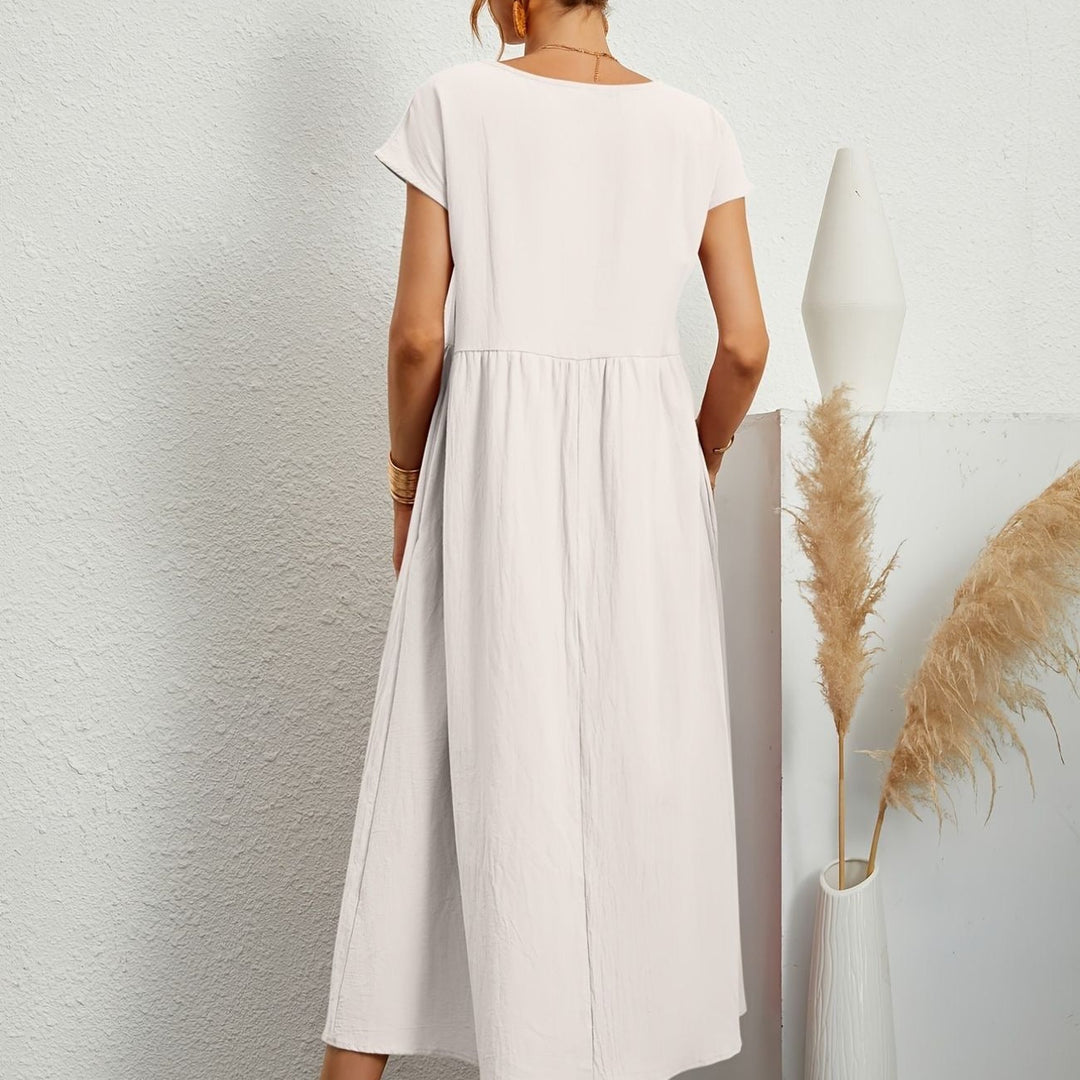 Women’s Elegant Round Neck Midi Dress - Camille