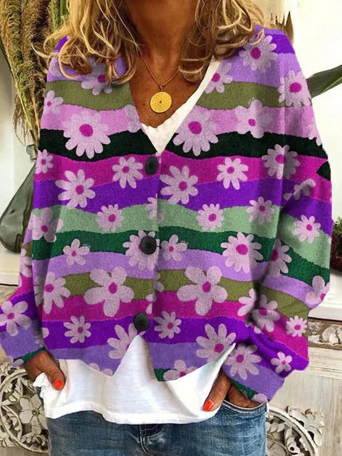 Women’s Long Floral Cardigan - Aurora