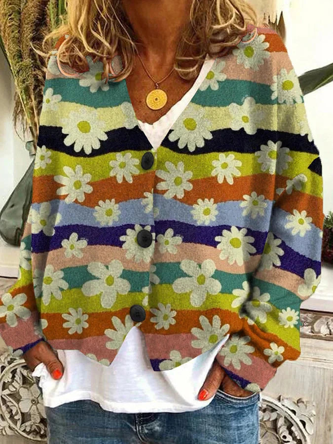 Women’s Long Floral Cardigan - Aurora