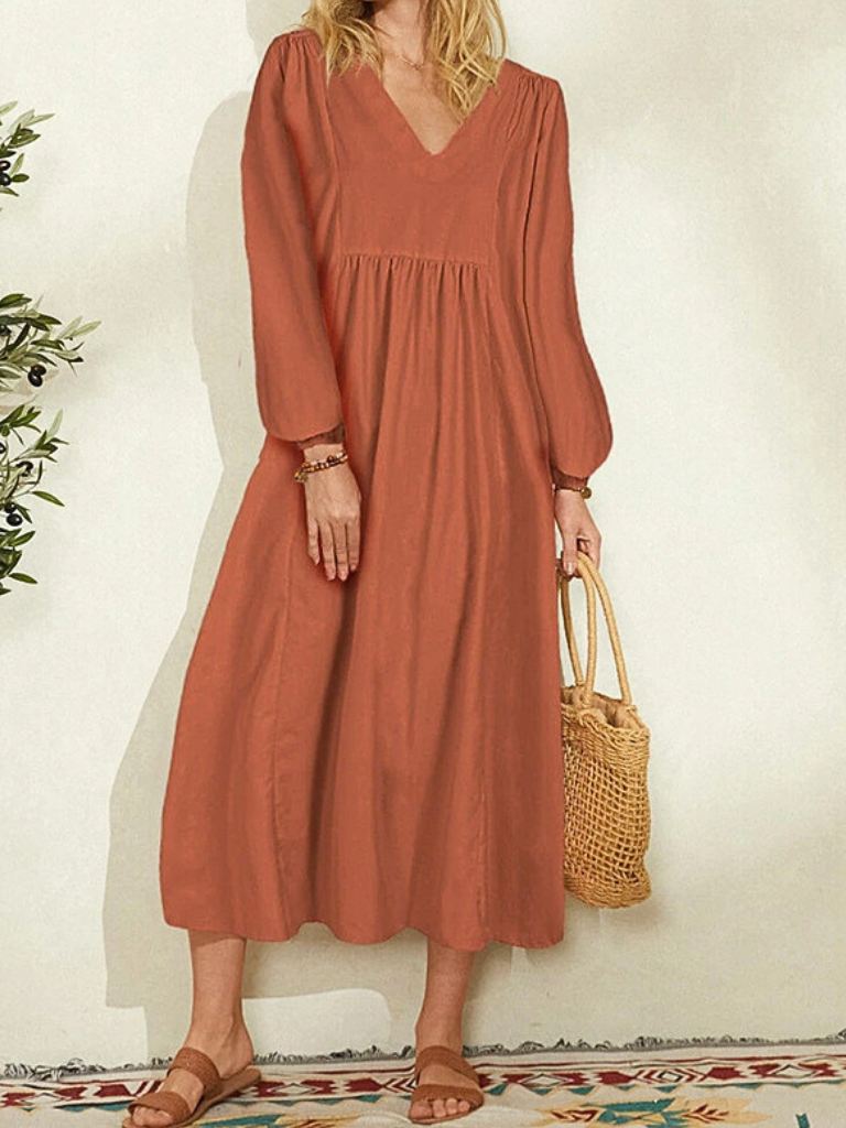 Women’s Casual Summer V-Neck Maxi Dress - Jenna