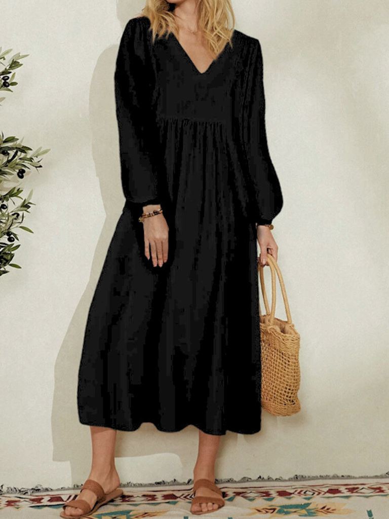Women’s Casual Summer V-Neck Maxi Dress - Jenna