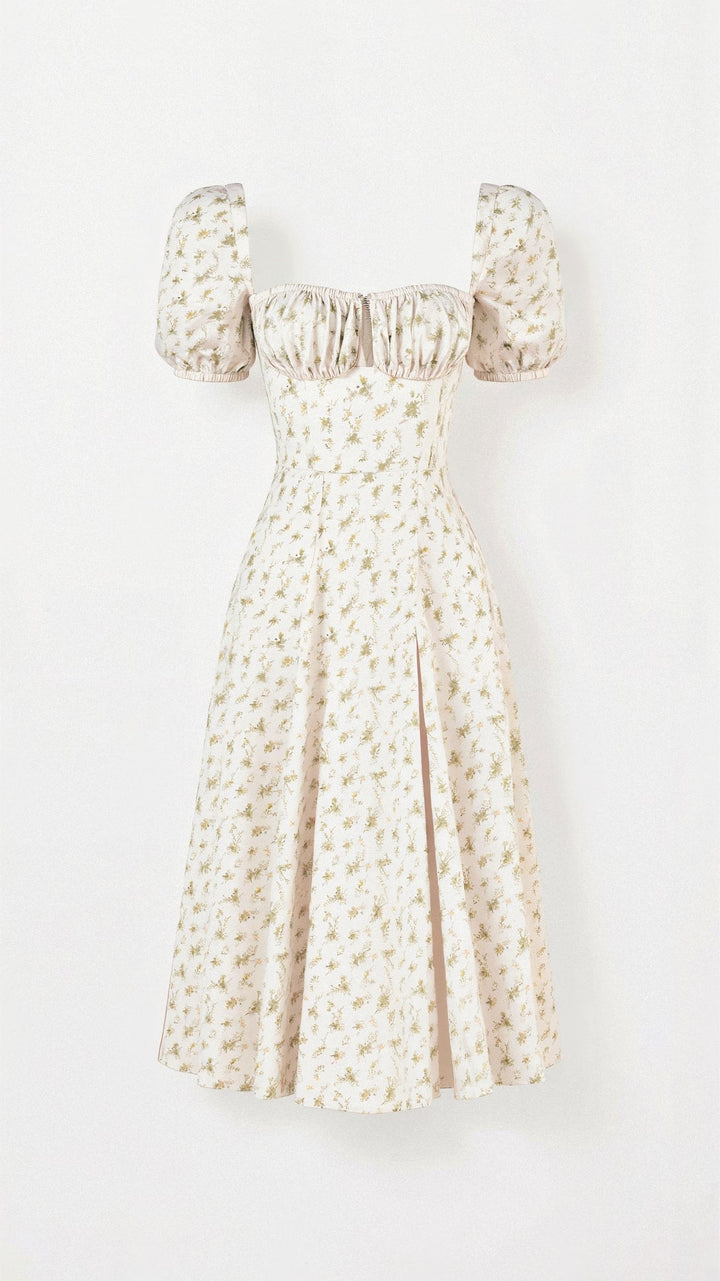 Midi Dress with Square Neckline - Celeste