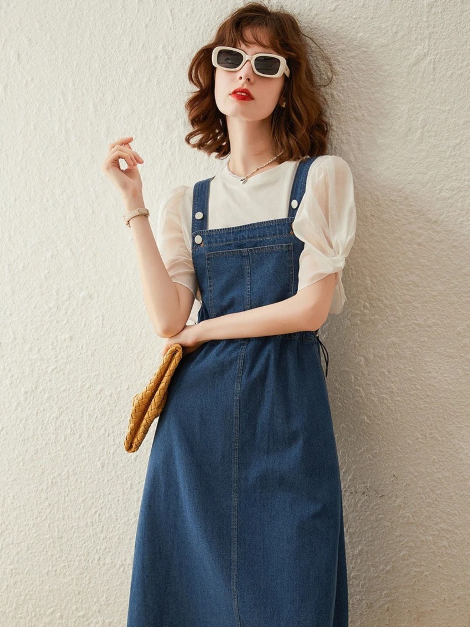 Denim Suspender Dress - Clio