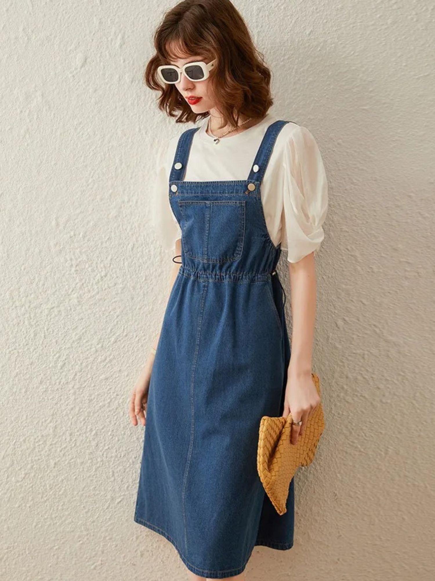 Denim Suspender Dress - Clio