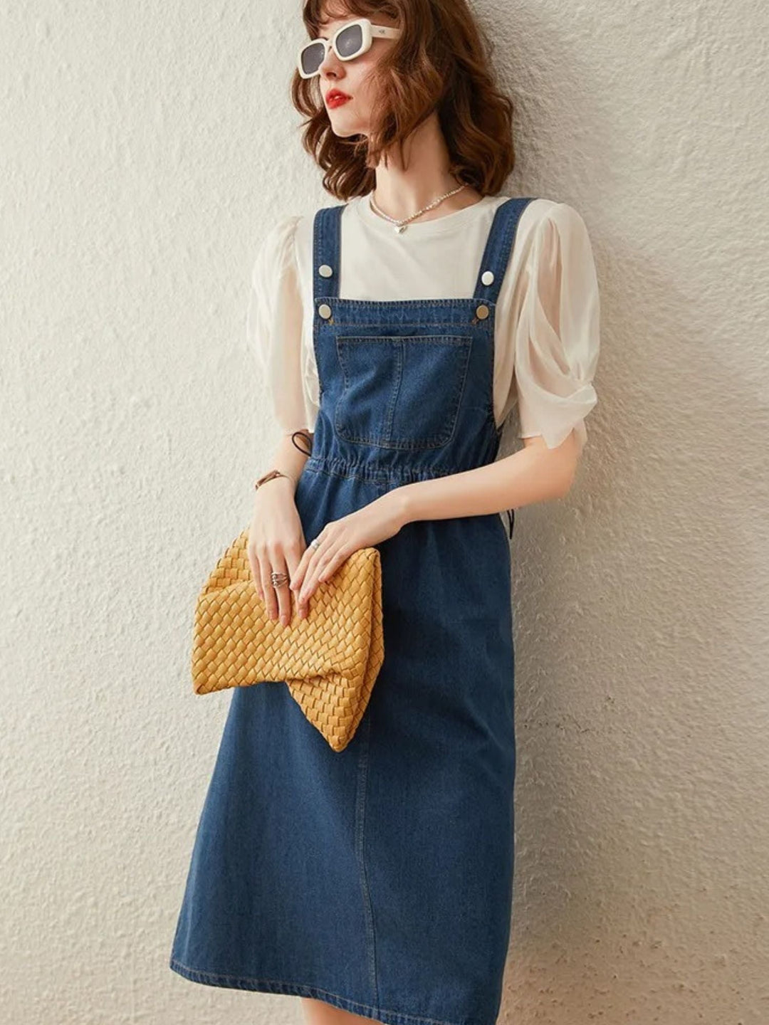 Denim Suspender Dress - Clio