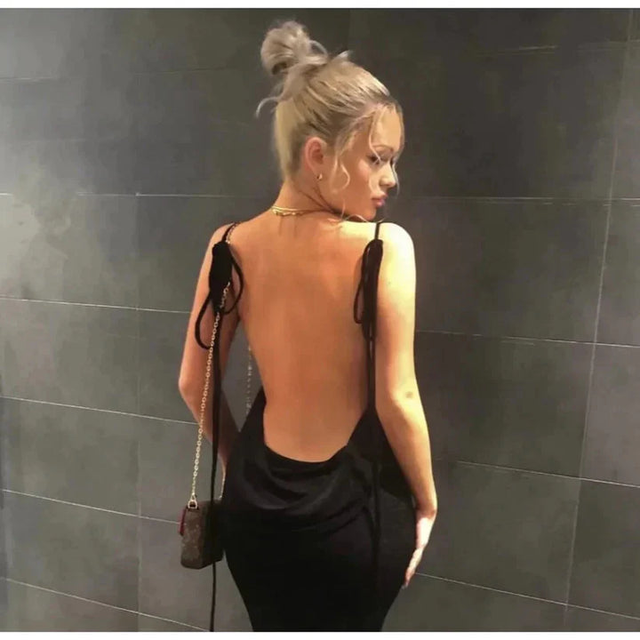 Women’s Elegant Backless Maxi Dress - Serenity