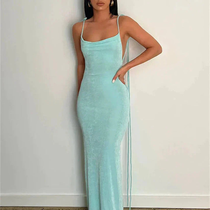 Women’s Elegant Backless Maxi Dress - Serenity