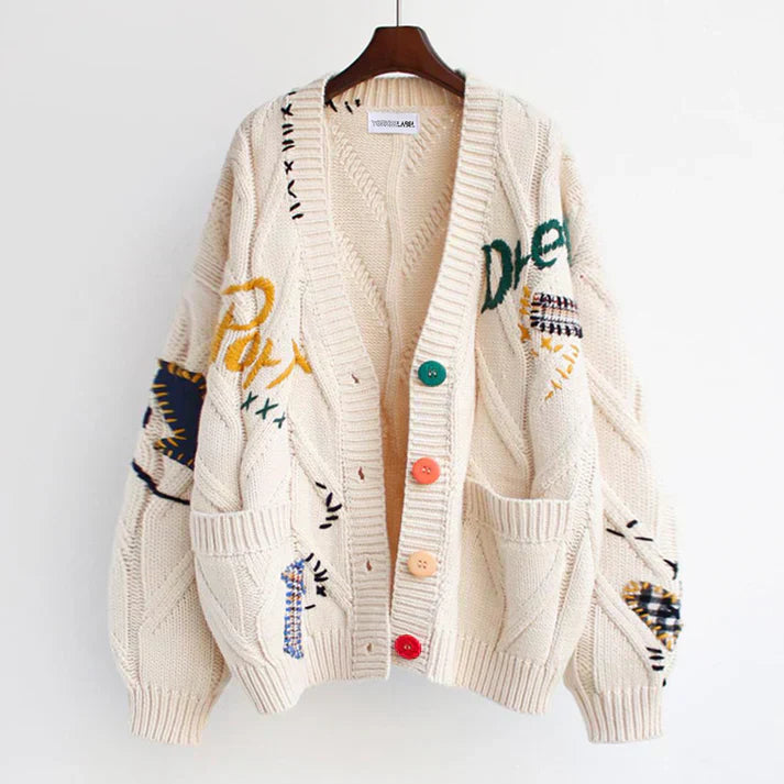 Women’s Unique Patchwork Long Cardigan - Ella