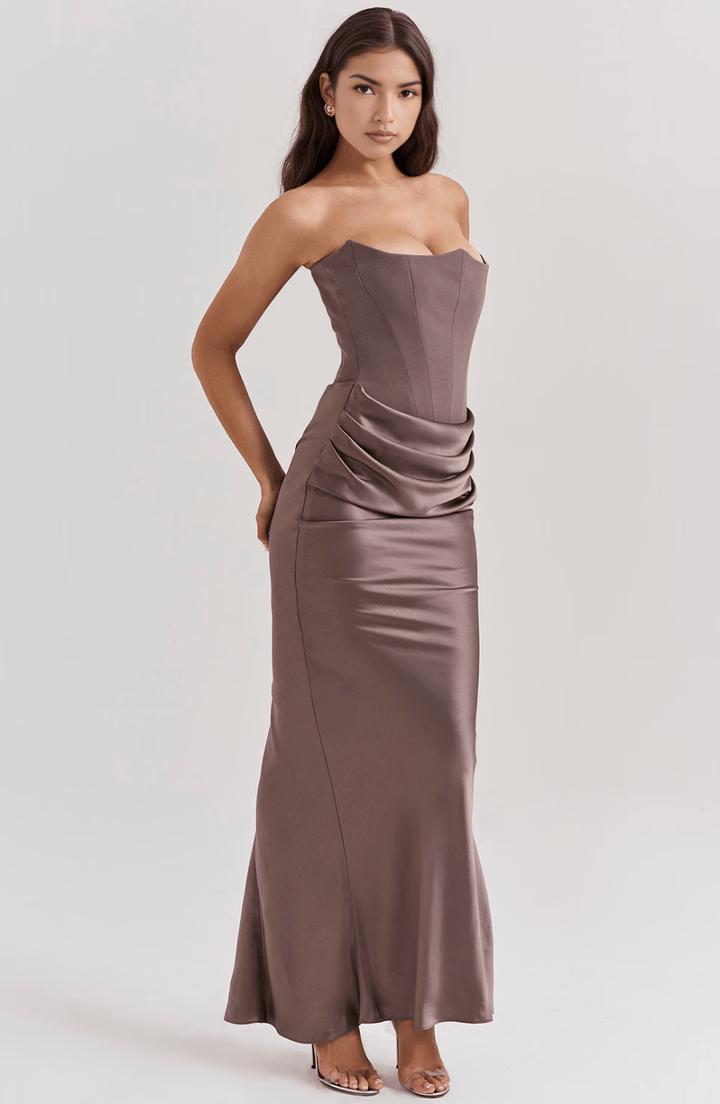 Women's Elegant Strapless Maxi Dress - Mia