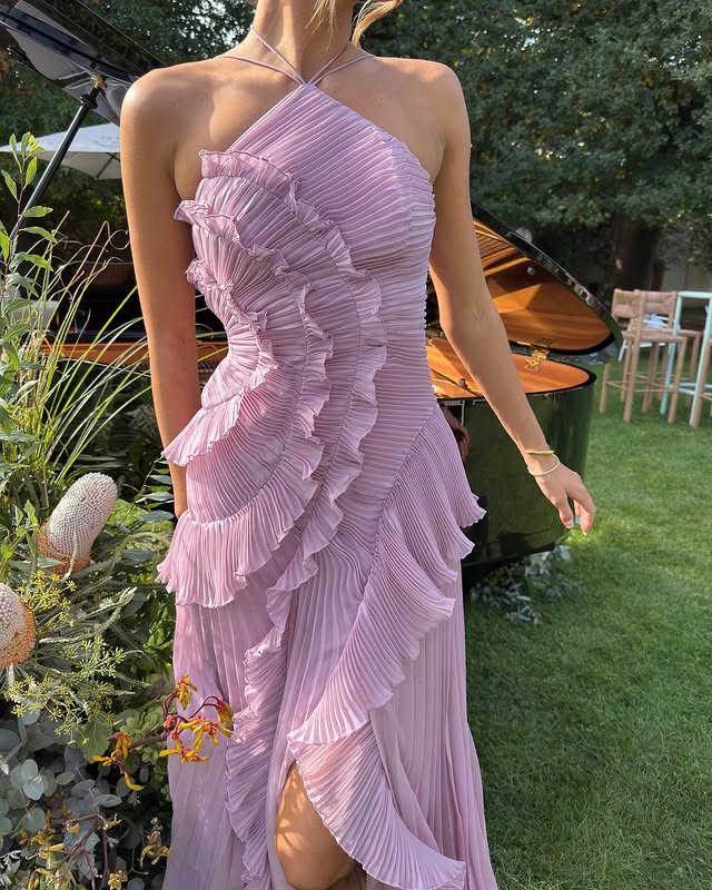 Ruffle Pleated Maxi Dress - Grace