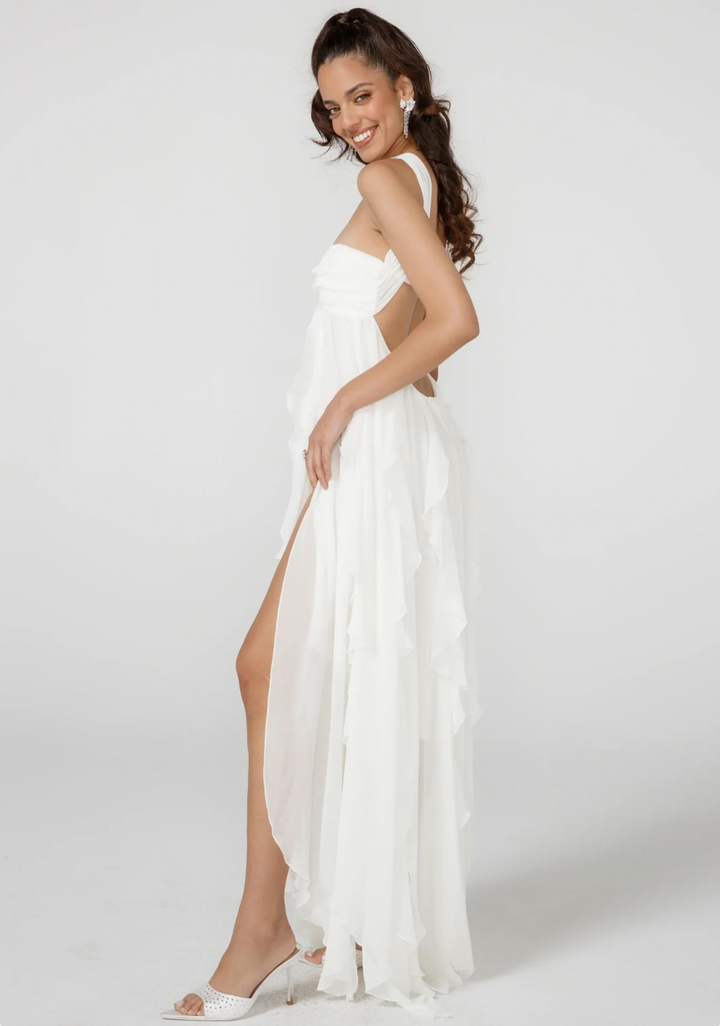 Women’s Backless Halter Embellished Elegant Maxi Dress - Aurelia