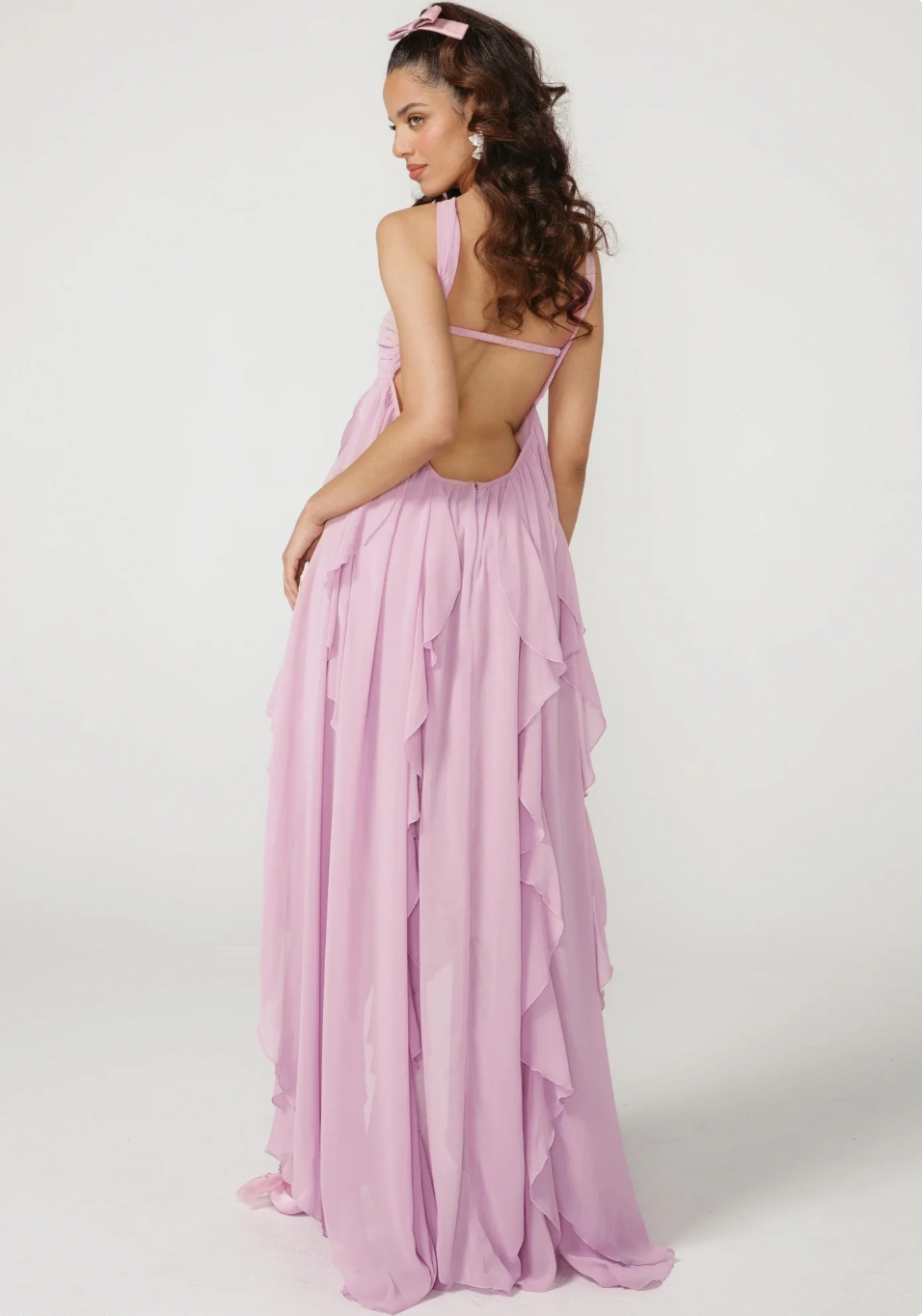 Women’s Backless Halter Embellished Elegant Maxi Dress - Aurelia