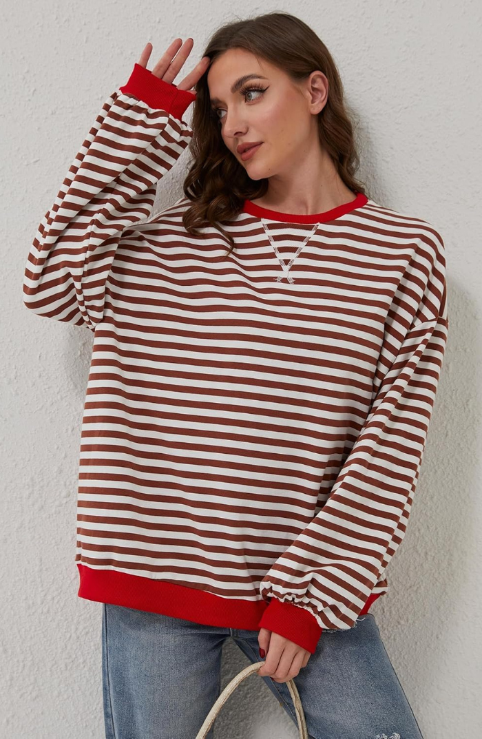 Women’s Cozy Striped Sweater - Sophia