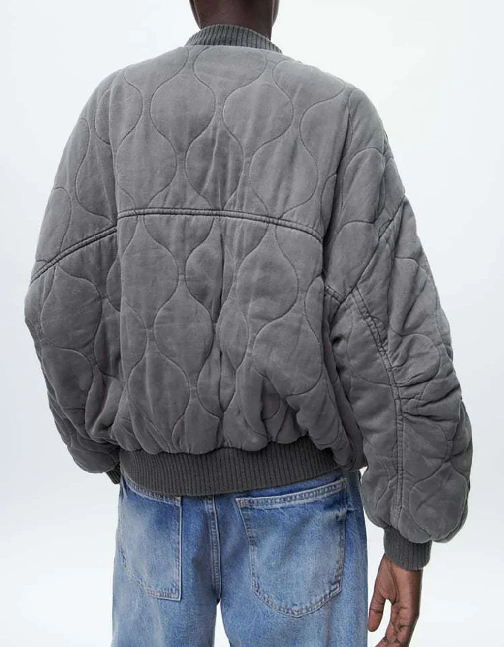Women’s Casual Grey Bomber Jacket - Alexa
