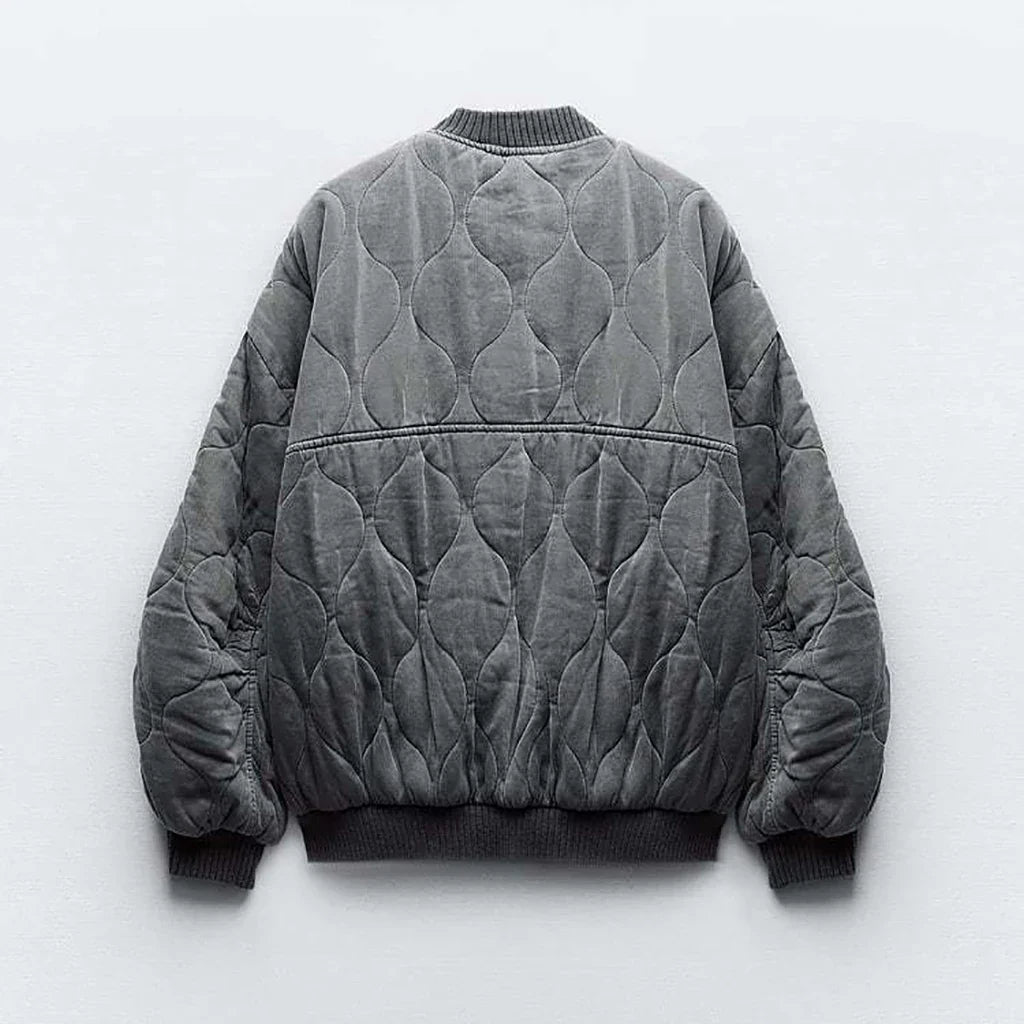 Women’s Casual Grey Bomber Jacket - Alexa