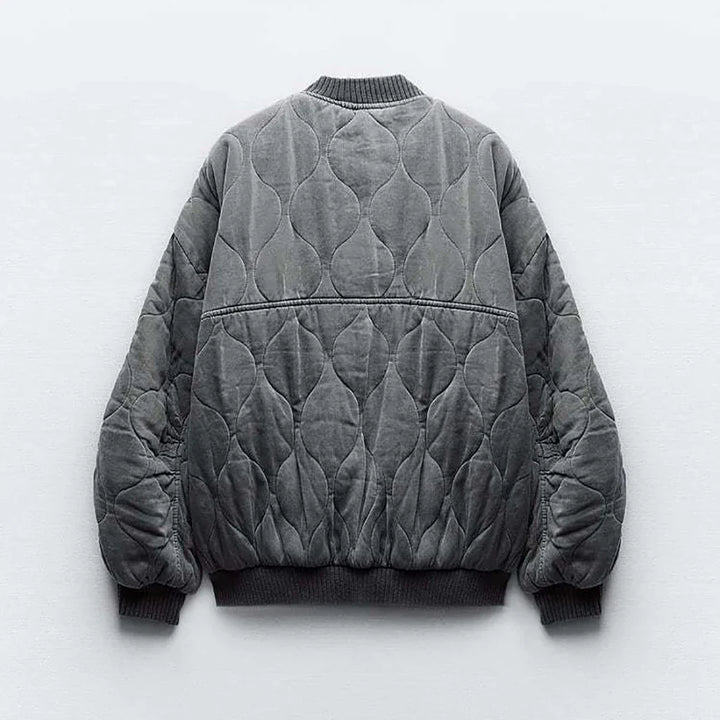 Women’s Casual Grey Bomber Jacket - Alexa