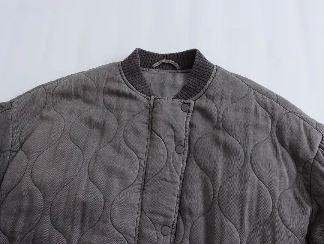 Women’s Casual Grey Bomber Jacket - Alexa