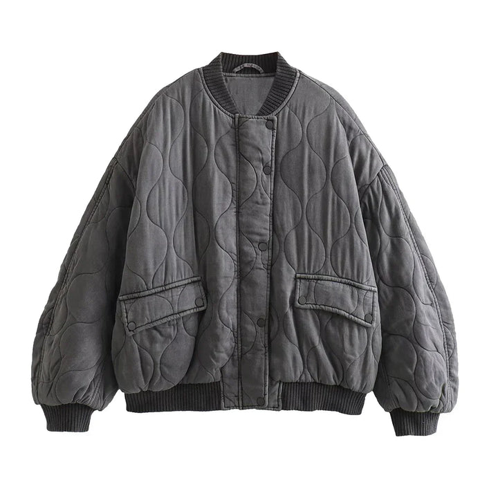 Women’s Casual Grey Bomber Jacket - Alexa