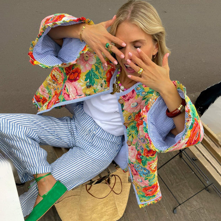 Women’s Elegant Floral Jacket - Yrsa