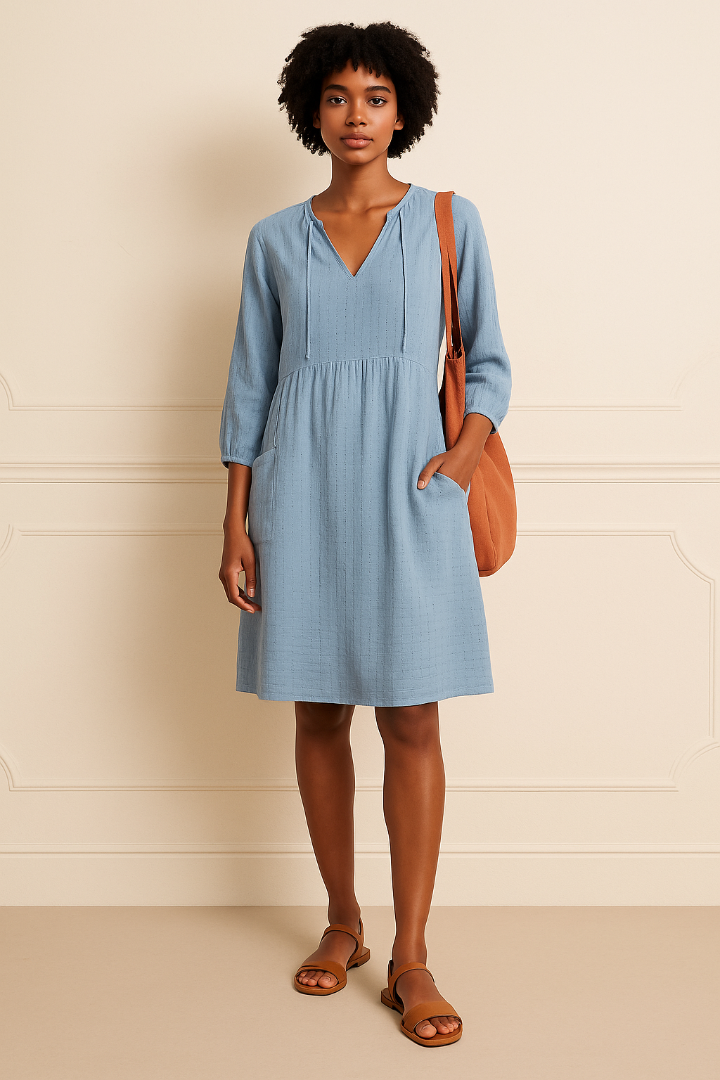 Women’s Casual Summer Shirt Midi Dress - Franca
