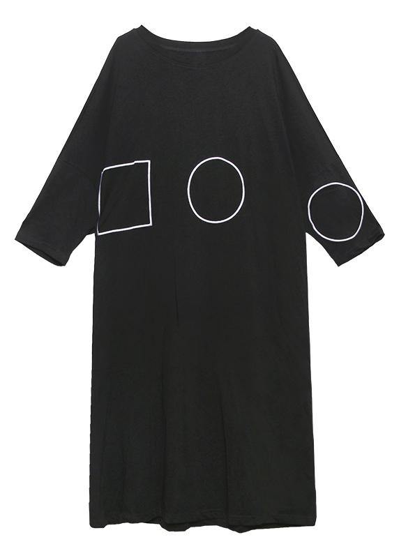 French black tunics for women o neck pockets A Line Dress - Rowan