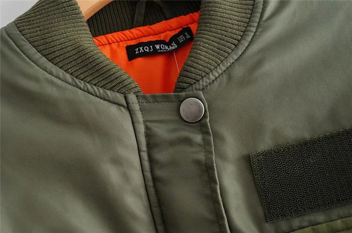 Women's Relaxed Fit Trendy Bomber Jacket - Brenda