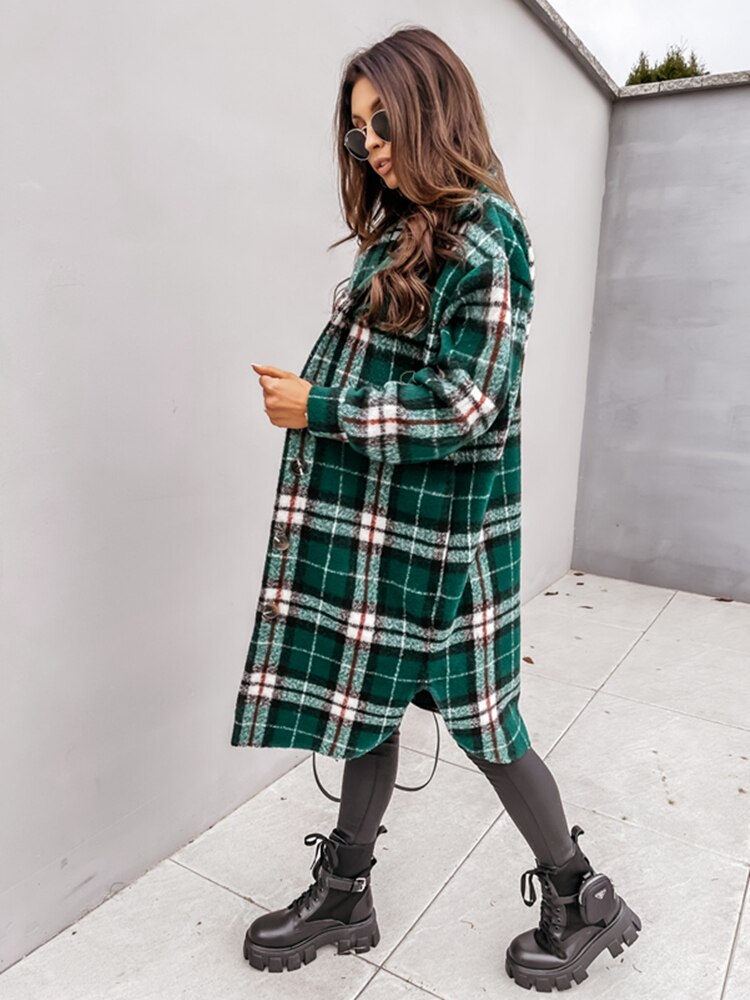 Women's Plaid Trendy Lightweight Jacket - Ava