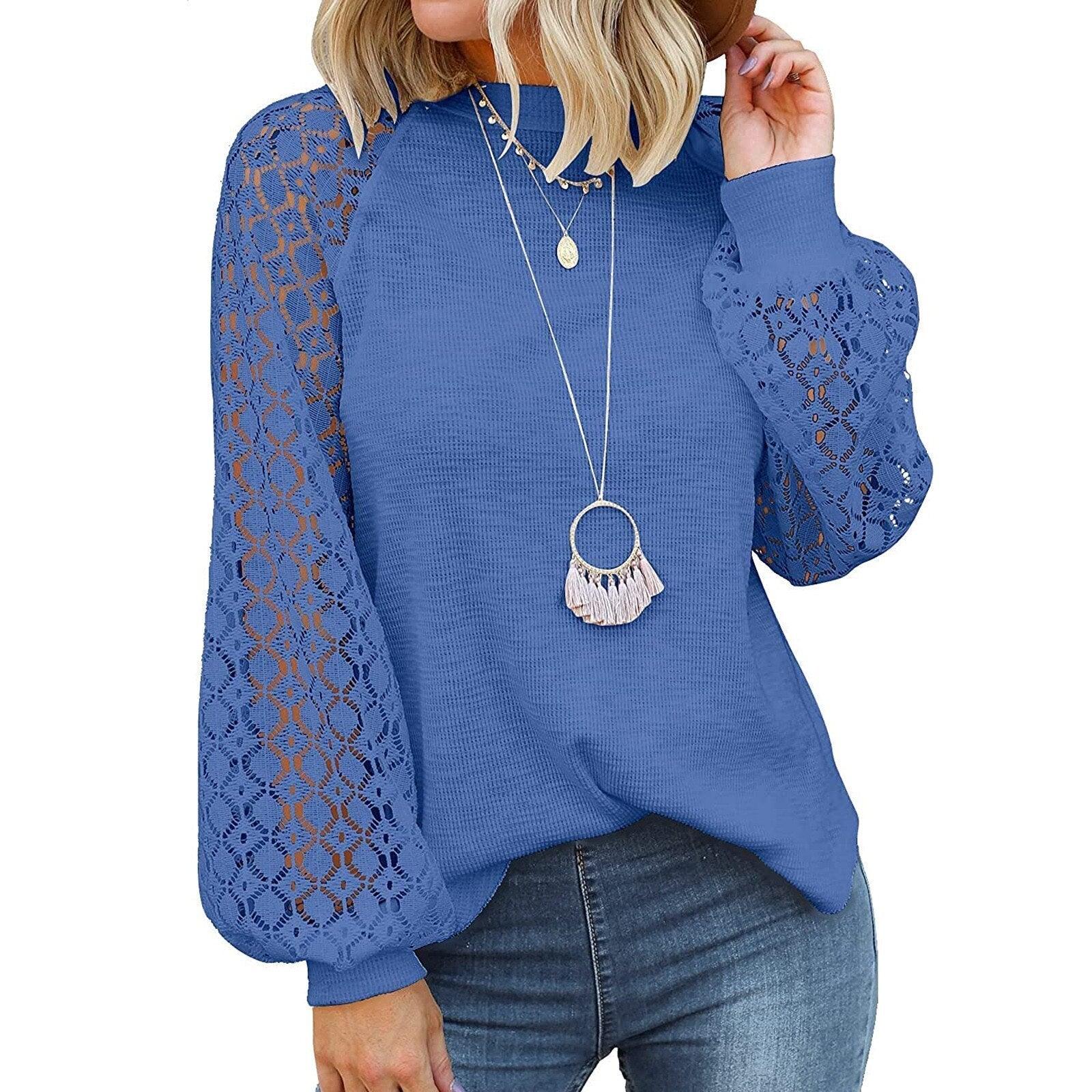 Women's Casual Crochet Knit Jumper - Emma