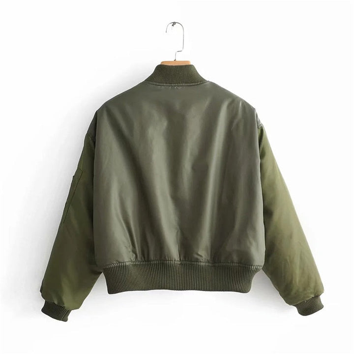 Women's Relaxed Fit Trendy Bomber Jacket - Brenda