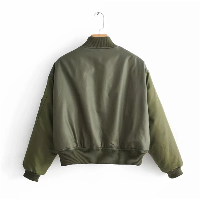 Women's Relaxed Fit Trendy Bomber Jacket - Brenda