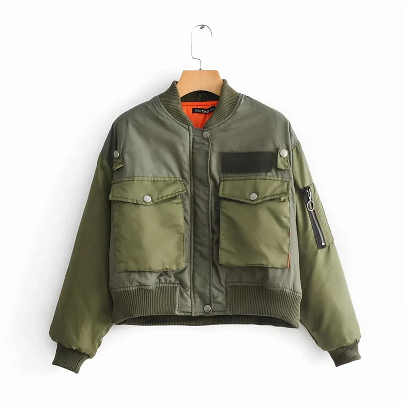 Women's Relaxed Fit Trendy Bomber Jacket - Brenda