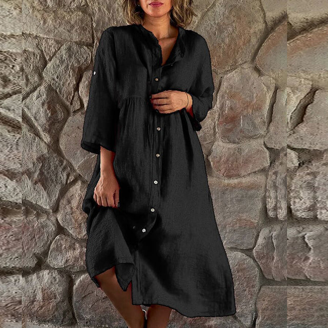 Women’s Elegant Casual Midi Dress - Hedia